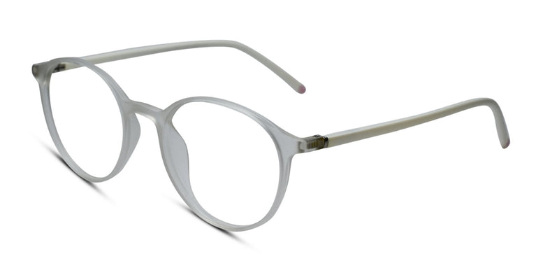 Round Full Rim White Eyeglasses for men & women