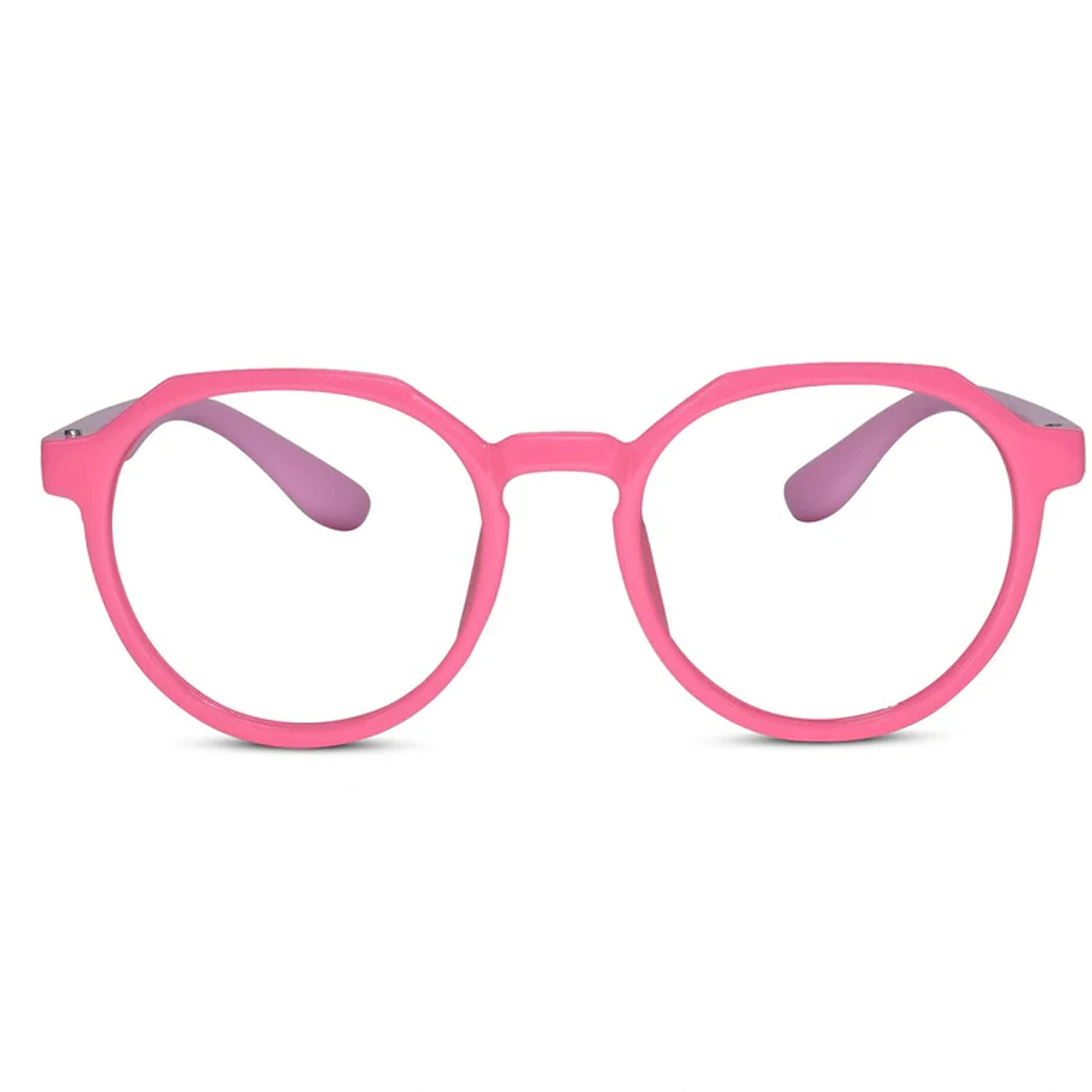 Hexagonal Shape Pink Color Eyeglasses For Kids
