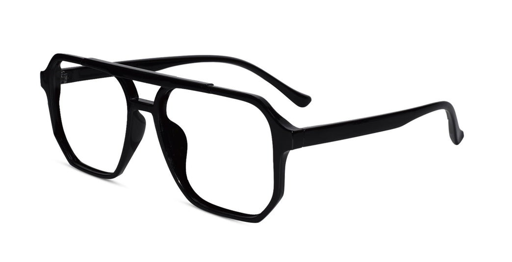 Black Marshal Hexagonal Full Rim Eyeglasses