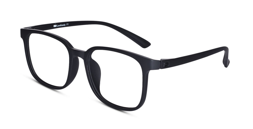 Light Weight Transparent Black Rectangle Eyeglasses for Men & Women