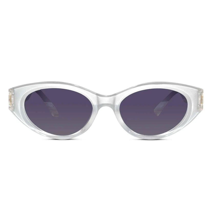 Zenith | Polarised Designer White Cateye Sunglasses for Women LKS5161-WHT