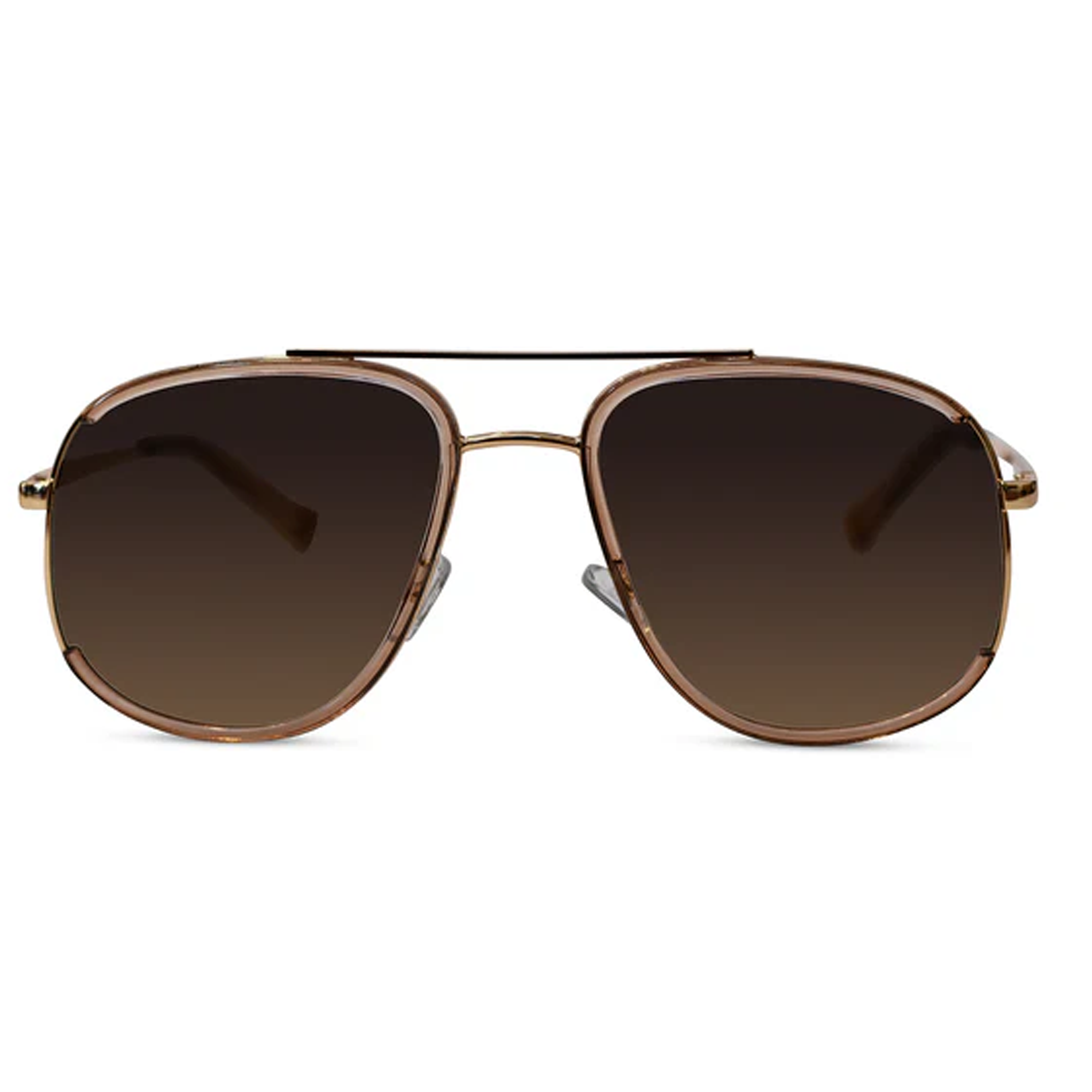 Gold Aviator Sunglasses For Men and women LKS1759-BRN