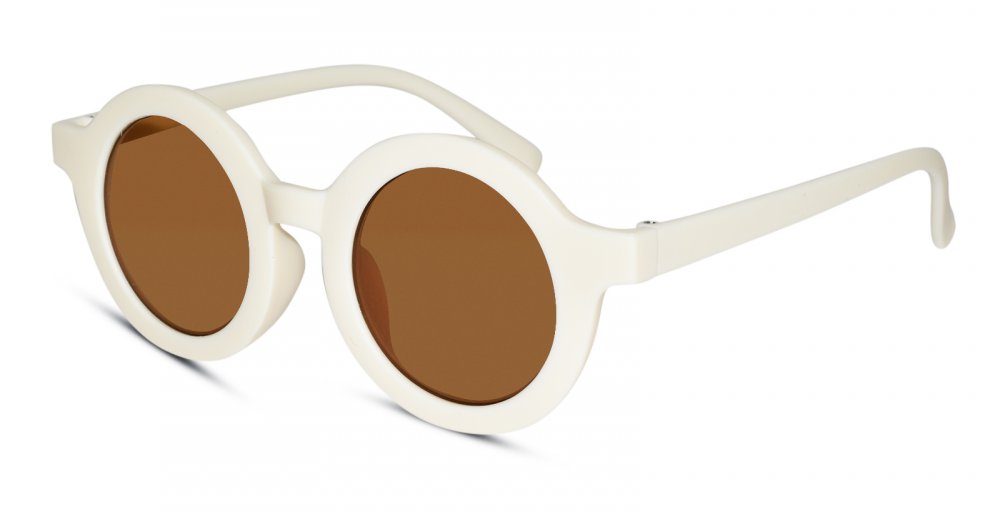 Vintage round matt white sunglasses