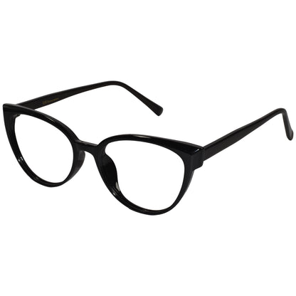 Glossy Black Cat-eye Eyeglasses For Women