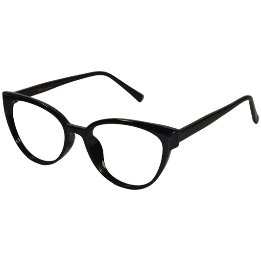 Glossy Black Cat-eye Eyeglasses For Women