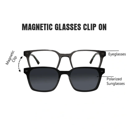 Animal Print Wayfarer Clip On Eyeglasses For Men & Women