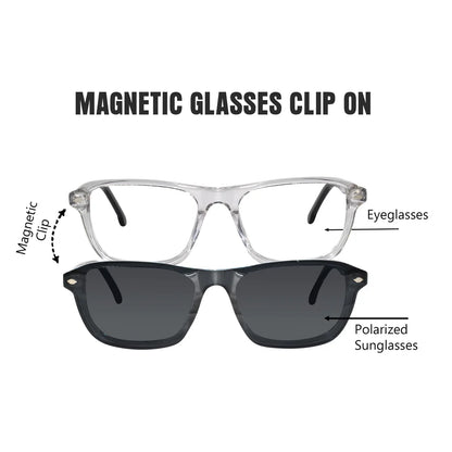 Black clip on Eyeglasses for Men & Women