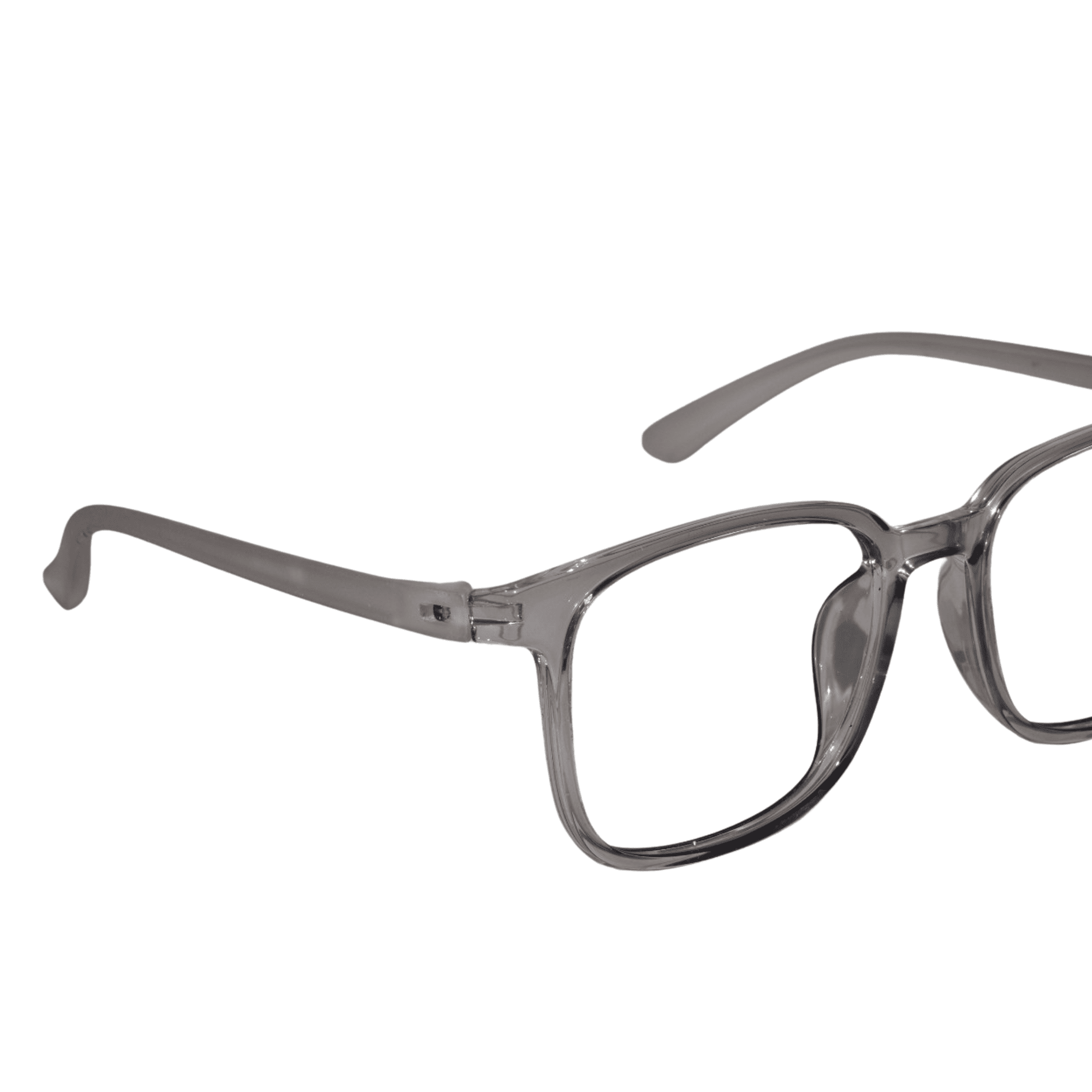 Transparent Grey Square Eyeglasses For Men & Women