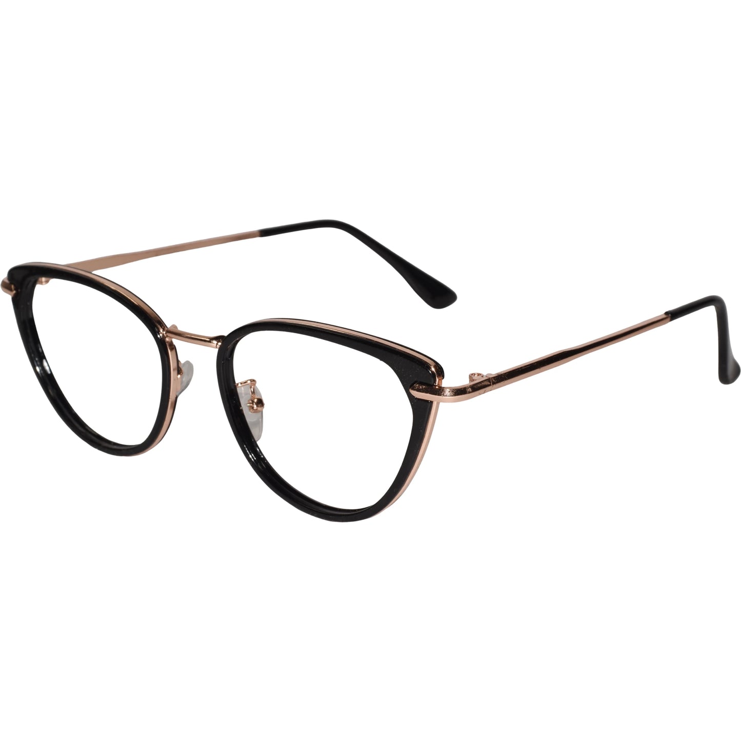 Black-Gold Cat-Eye Eyeglasses For Women