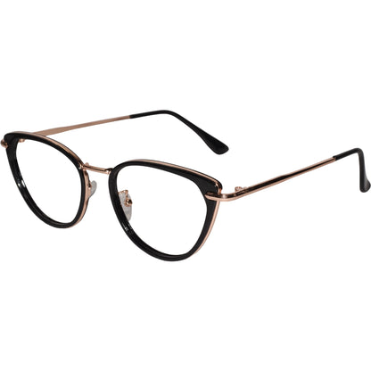 Black-Gold Cat-Eye Eyeglasses For Women