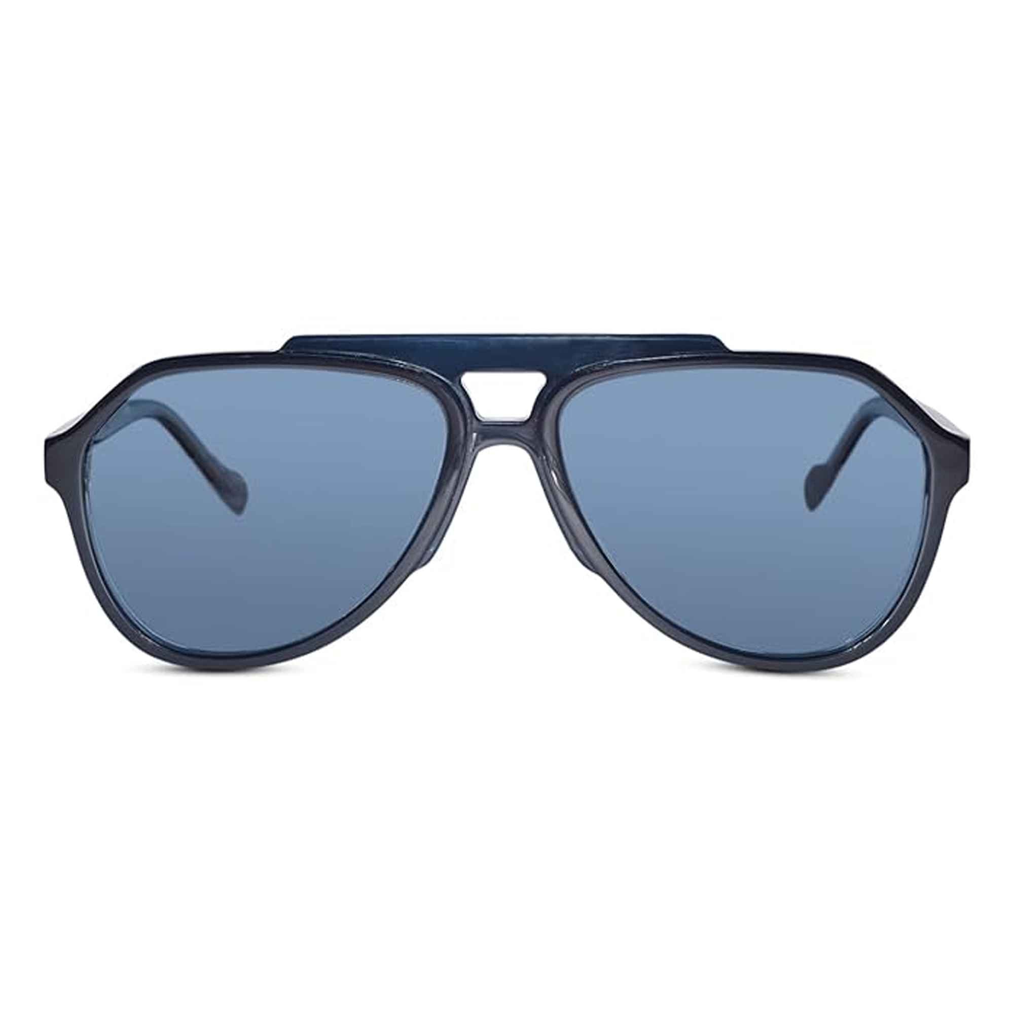 Luxury Black-blue sunglass Aviator Shape For Men ELS89985-LBU