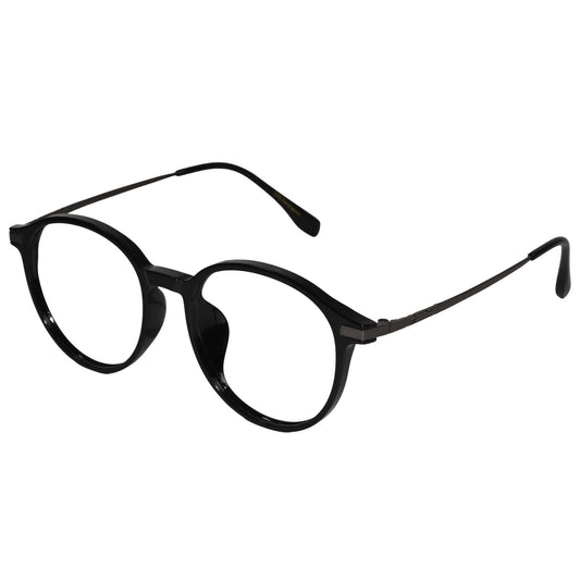 Black Metal Round Eyeglasses For Women & Men