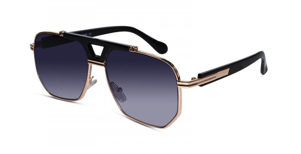 Stylish Black Gold Rectangular sunglasses