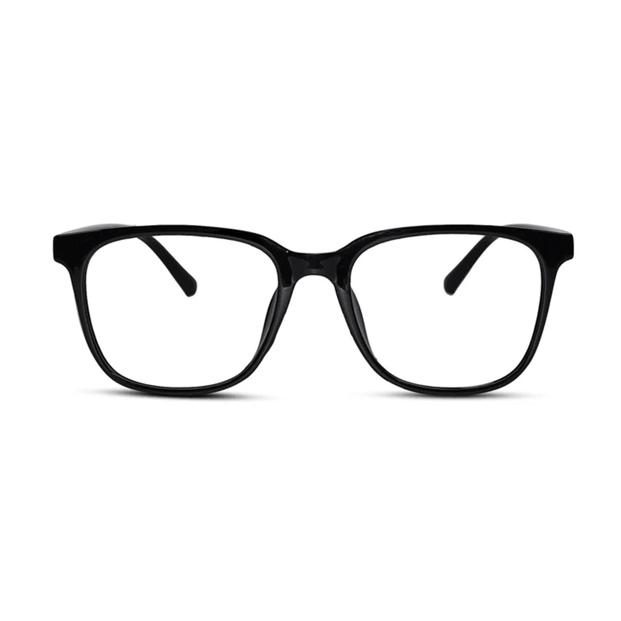 Black Rectangular Full Rim Eyeglasses For Men LKE20318-BLK