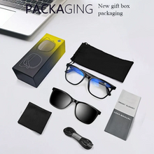 Smart Clip on Bluetooth  5.3 - Music- Calling | Black Smart Blue Cut Polarised Eyeglasses For Men & Women GS-05-BLK-CLIP-ON