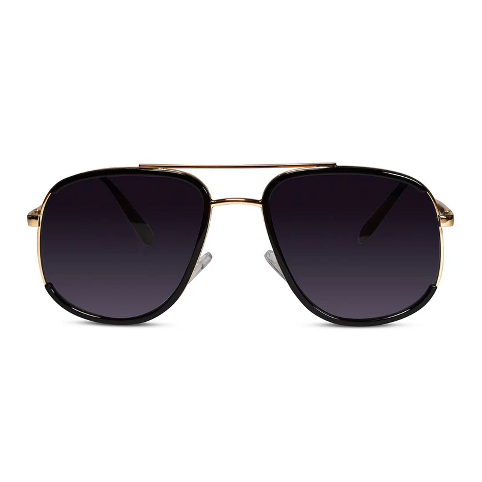 Designer Aviator Pilot Golden / Black Sunglasses For Men & Women LKS1759-BLK