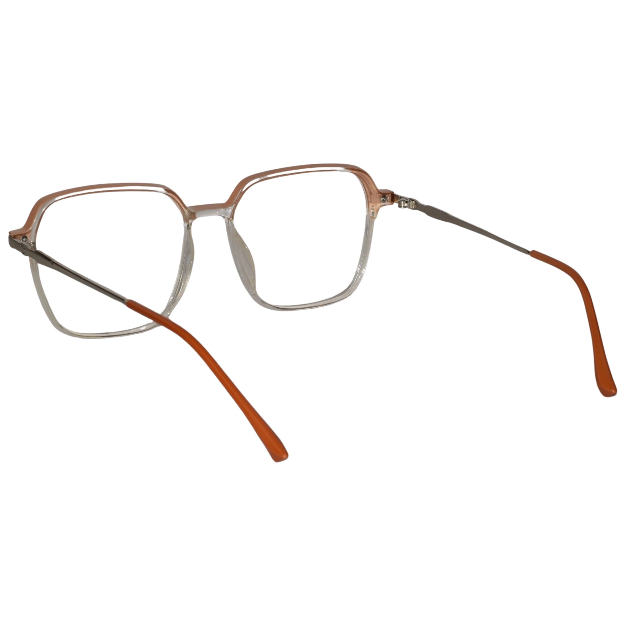 Dual Tone Orange/Transparent  Oversize Eyeglasses For Women LKE9329-ORNG