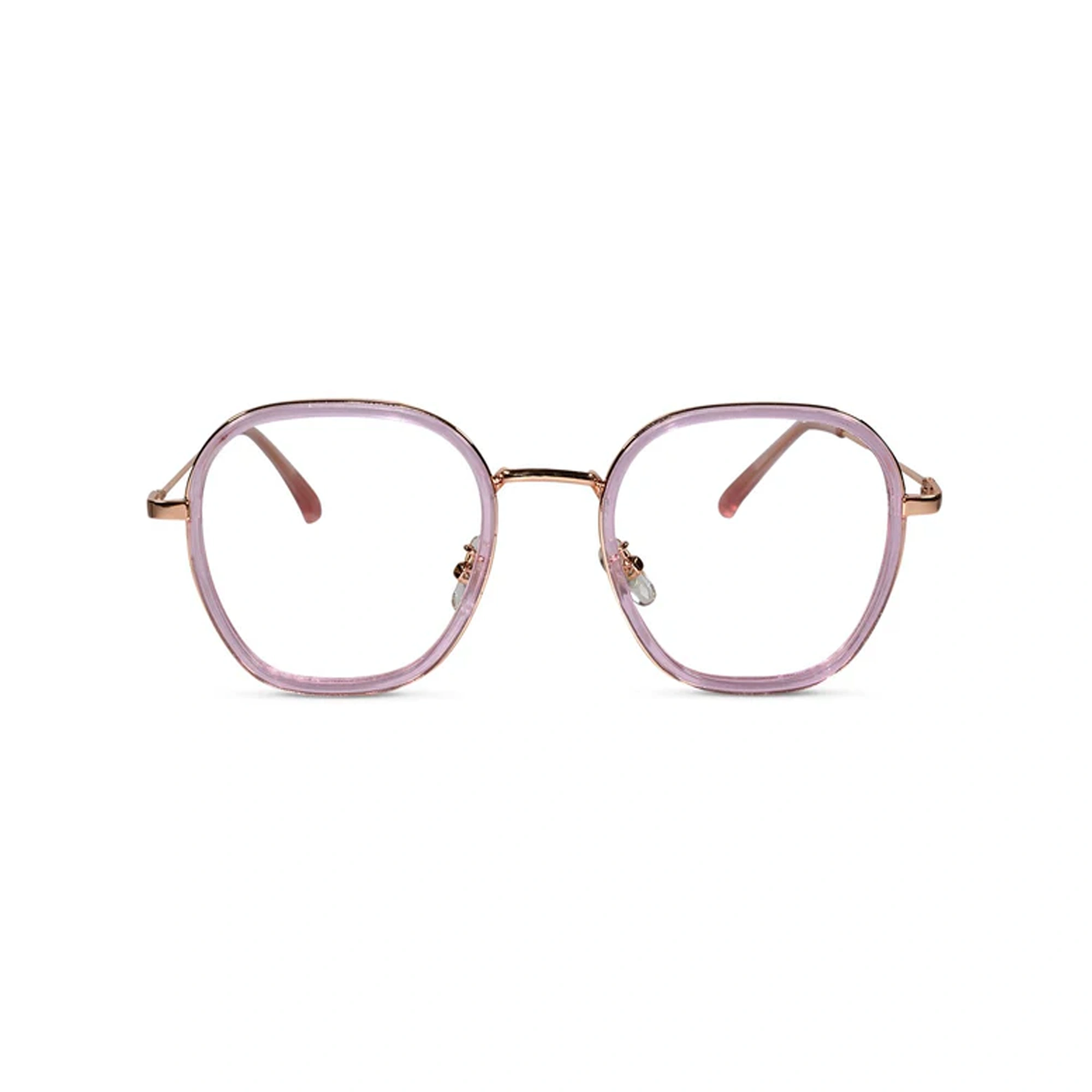 Pink Full rim Hexagonal Eyeglasses For Women LKS2207-PNK