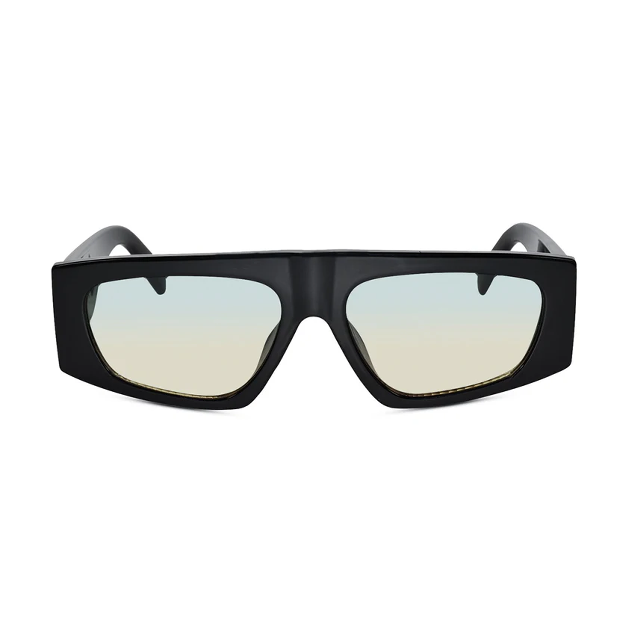 Designer Black Retro Bold Rectangular Black Sunglasses