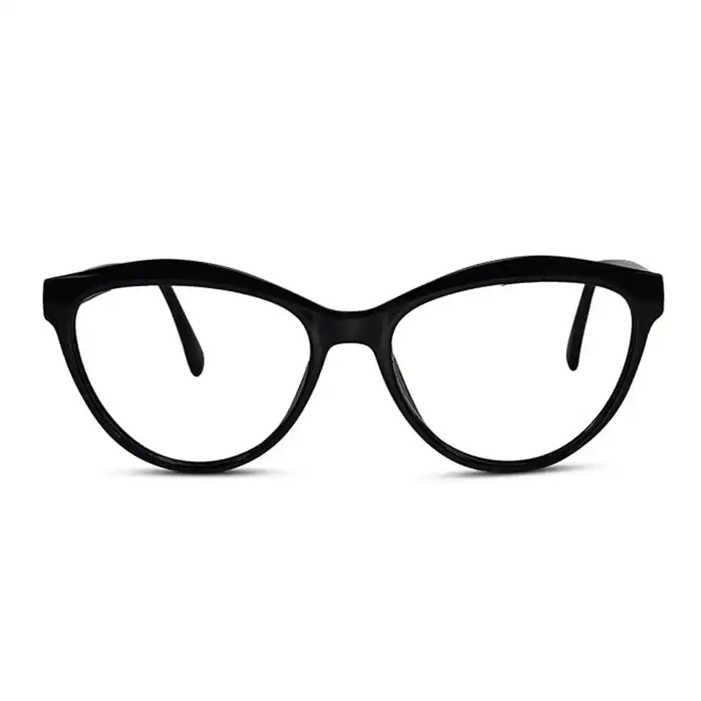 black cat eye reading glasses for computer work style featuring an essential blue light filter.