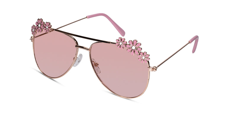 Peach color flower design with peach lenses Sunglasses