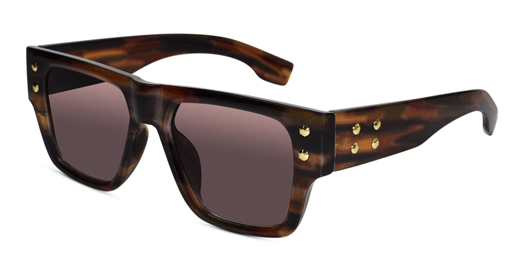 Stylish Bold Rectangular Brown Sunglasses for Men