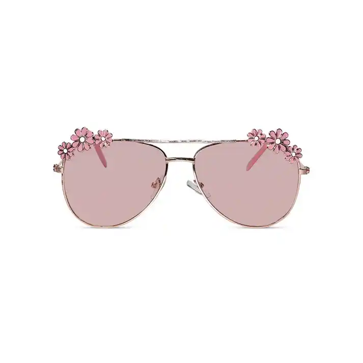 Aviator Floral Red Sunglasses For Girls
