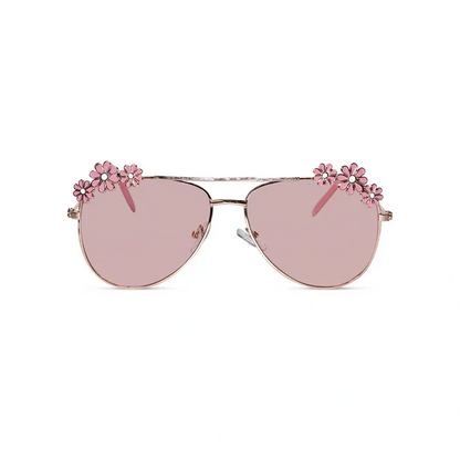 Aviator Floral Red Sunglasses For Girls