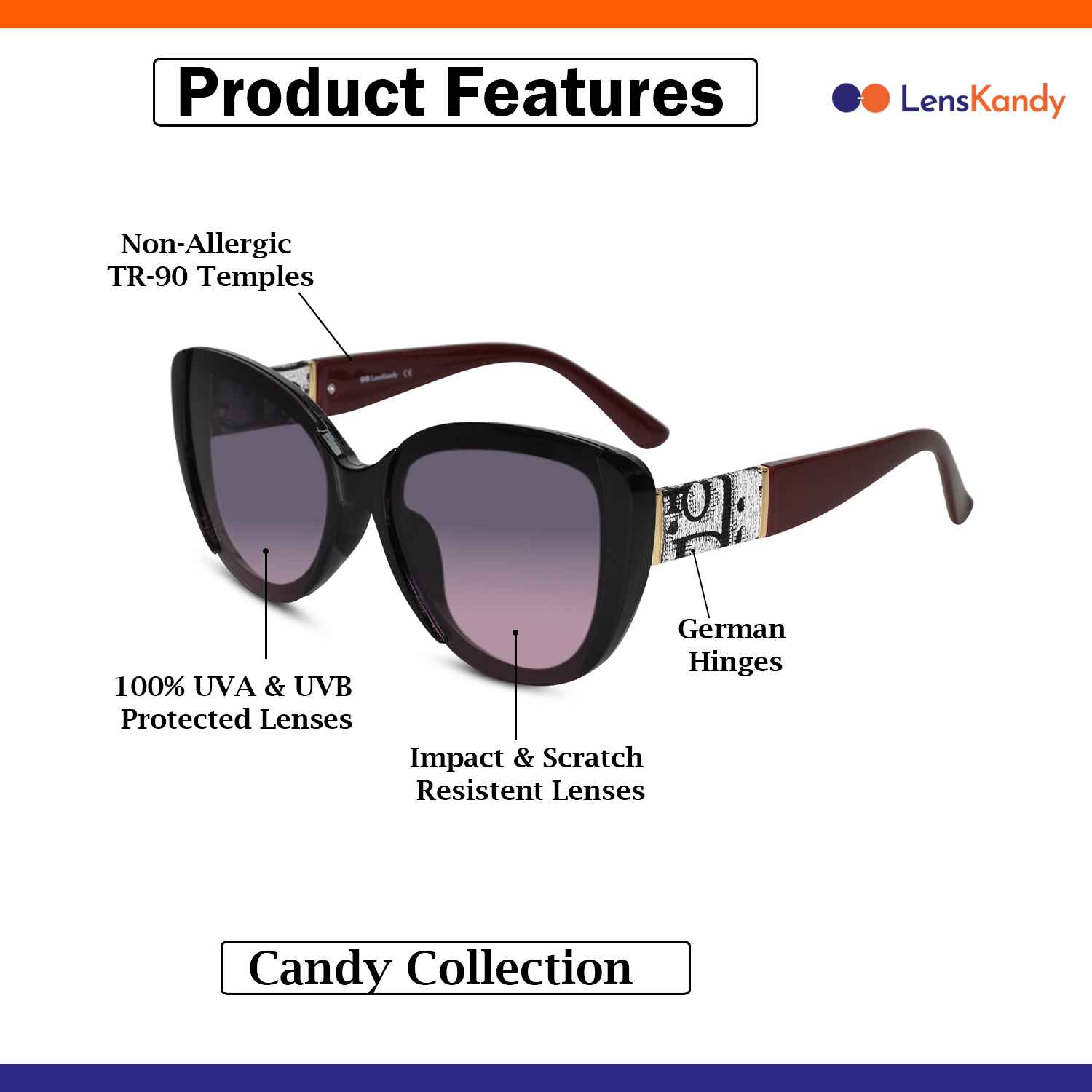 Red Cat eye Sunglasses For Women