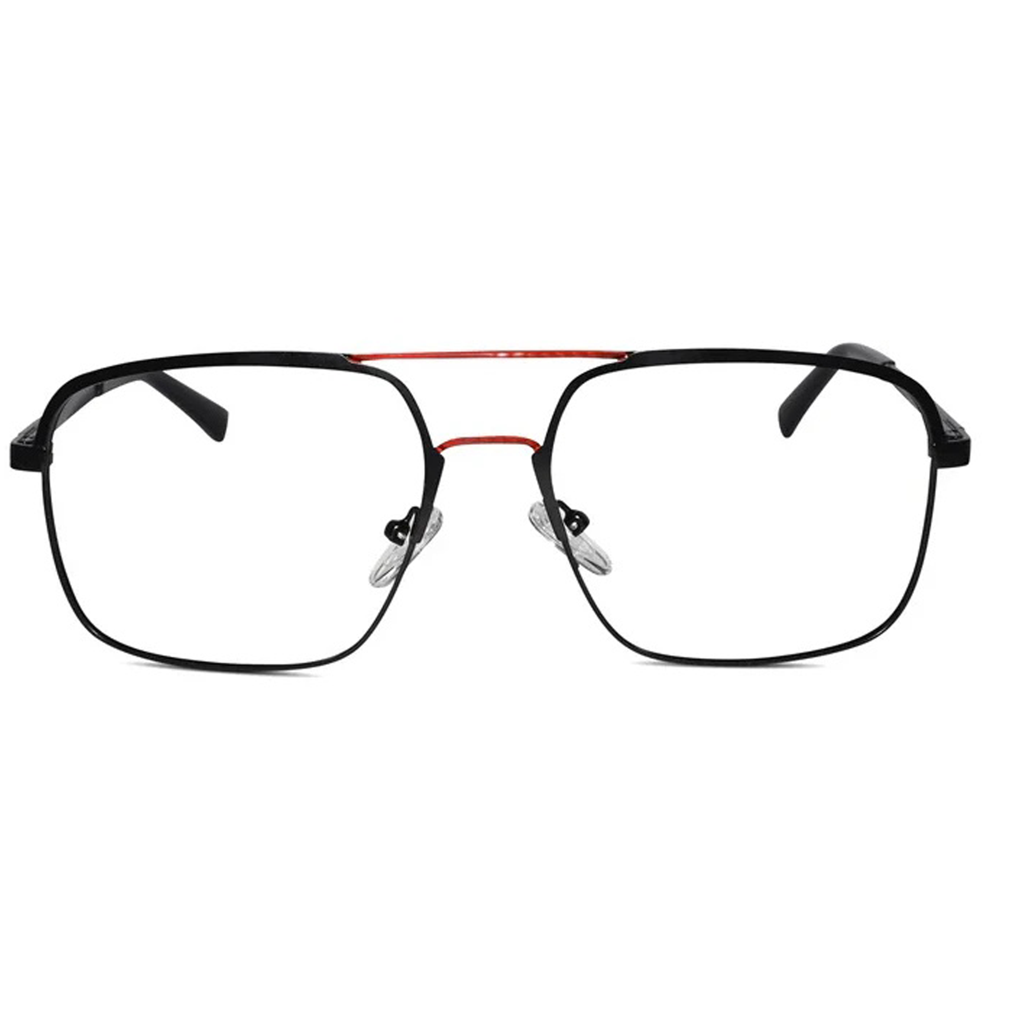Black Aviator Eyeglasses & Computer Glasses For Men ELE8609-RED-BLK