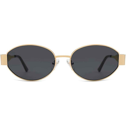 Black Gold Oval Sunglasses For Women & Men