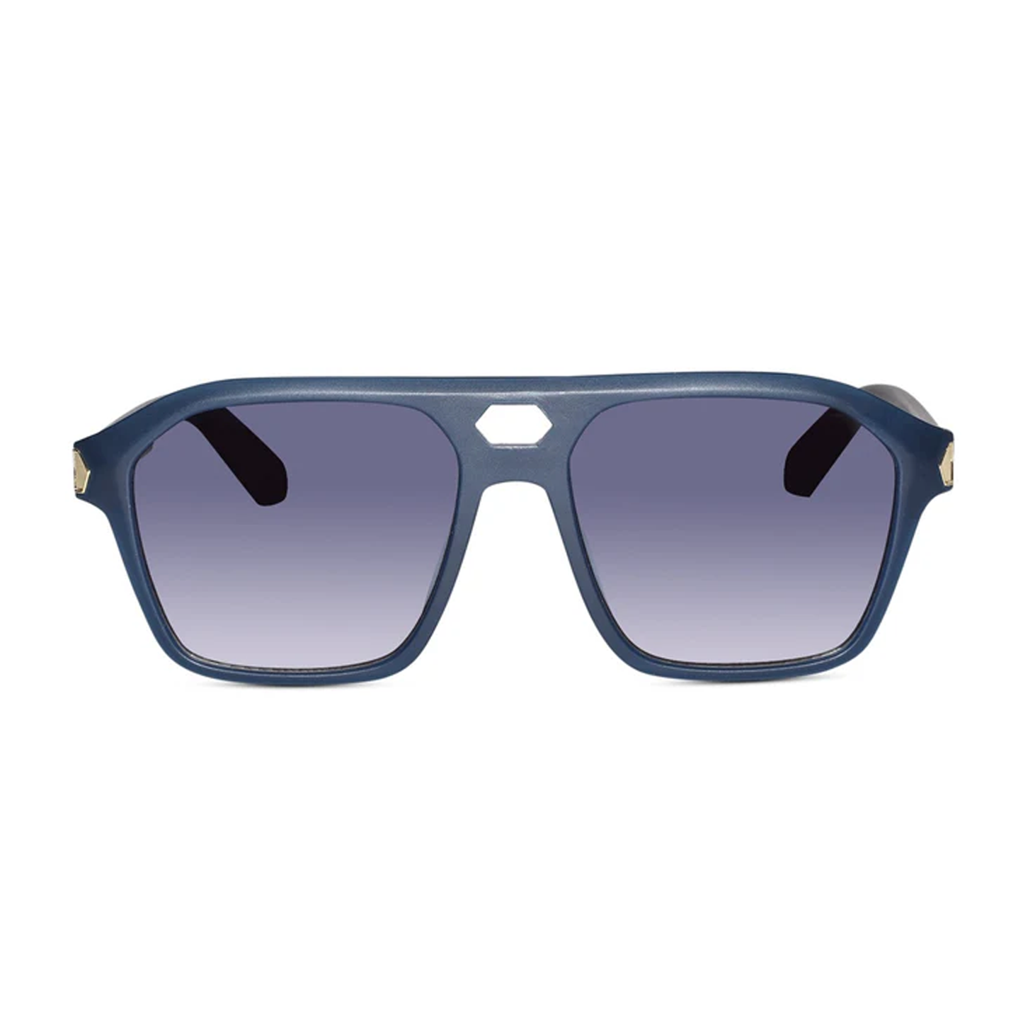 Stylish Bold Rectangular Blue Sunglasses For Men