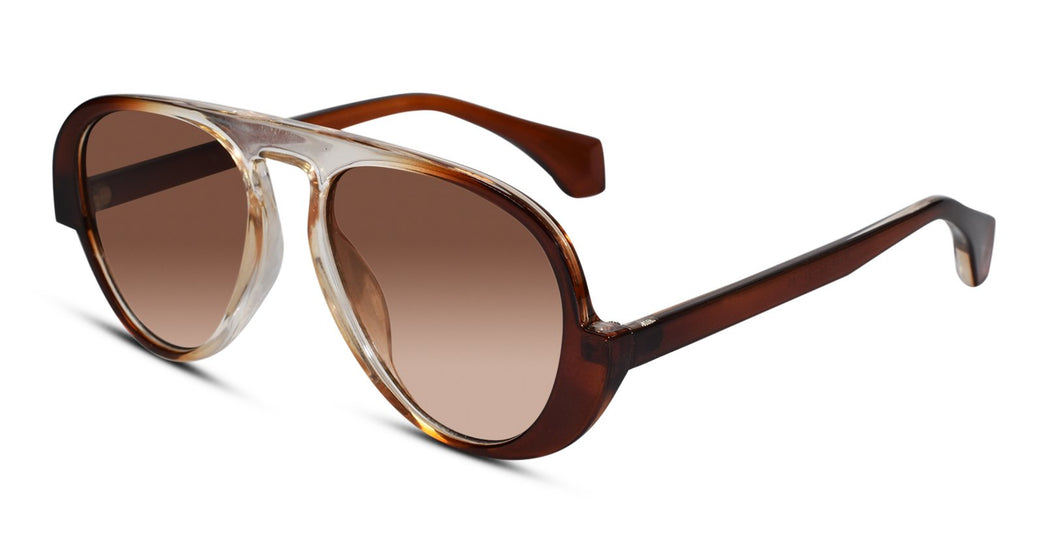 Stylish Pilot Shape Brown Sunglasses