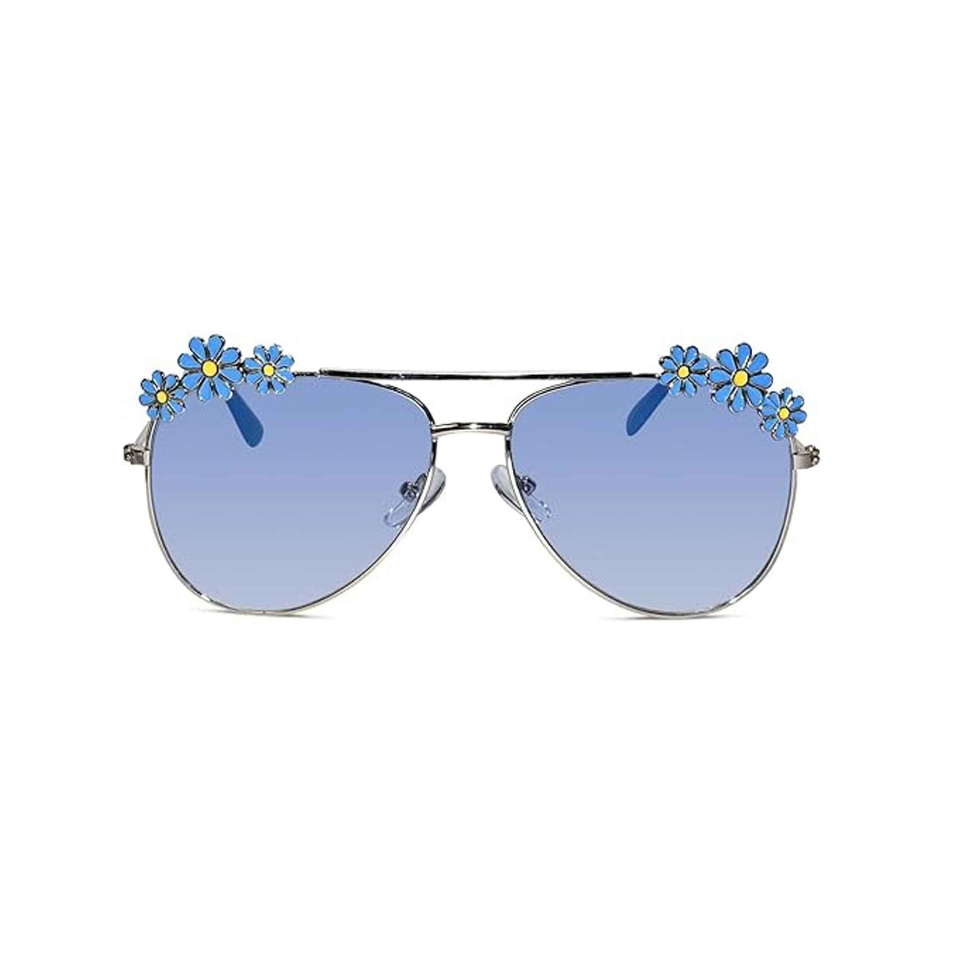 Aviator Floral Red Sunglasses For Girls
