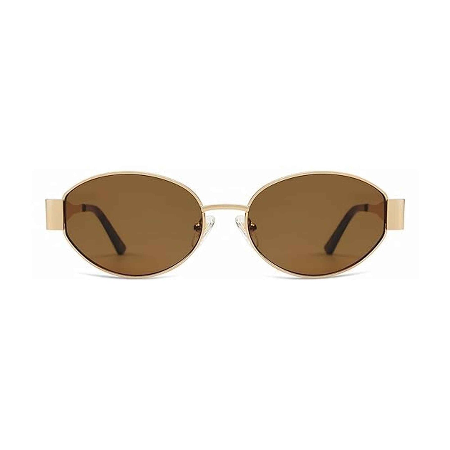 Retro Golden Oval Sunglasses for Women & Men