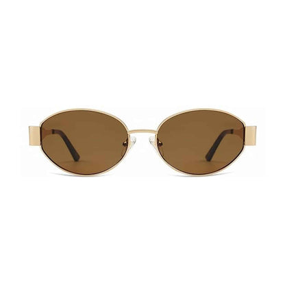 Retro Golden Oval Sunglasses for Women & Men