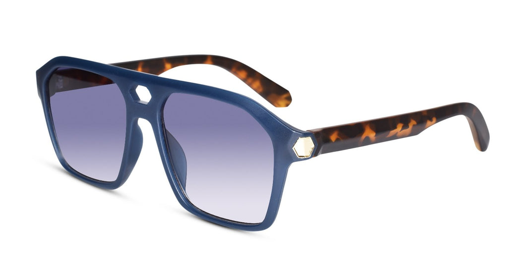 Stylish Bold Rectangular Blue Sunglasses