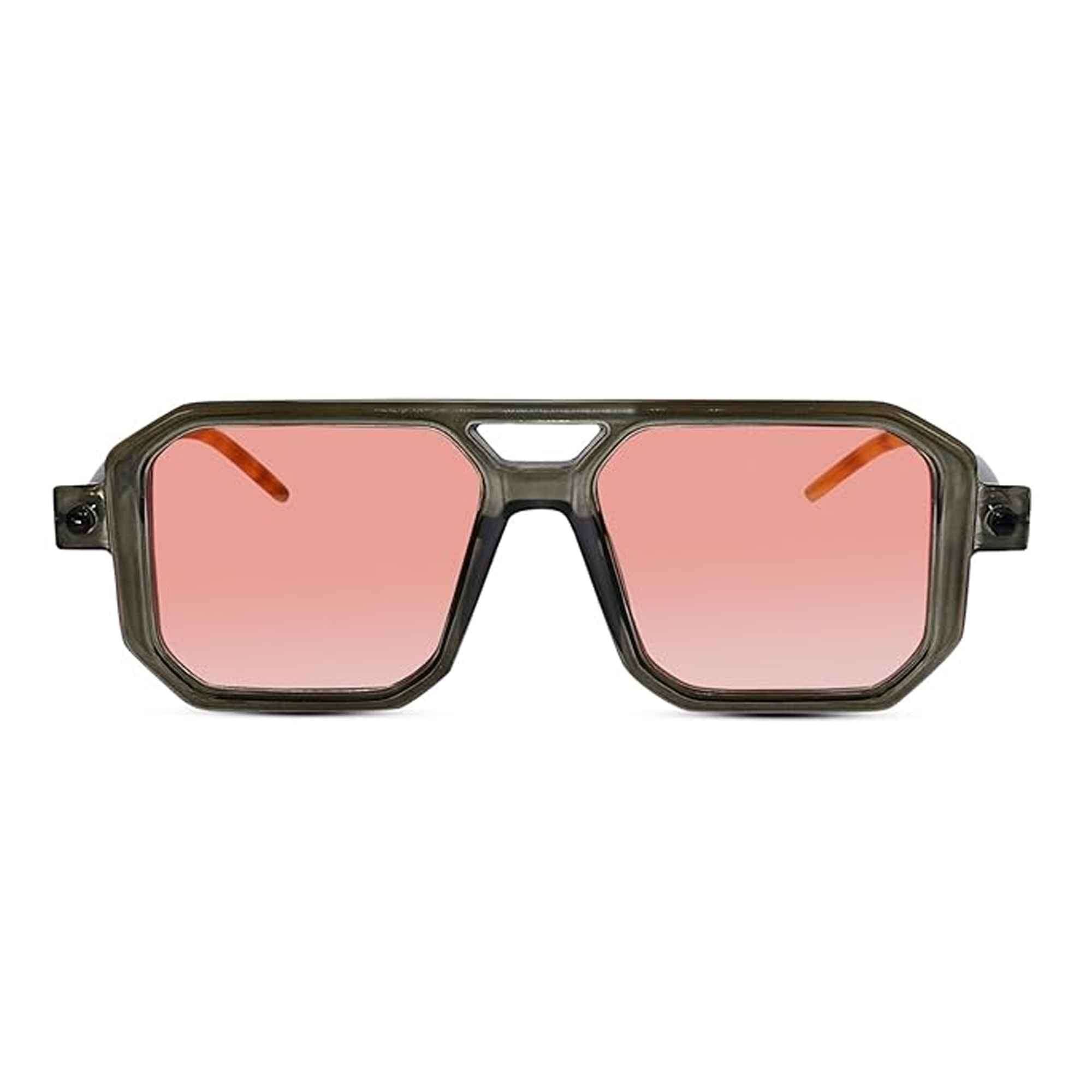 Animal Print Rectangle Sunglasses for Men LKS8709-GRY