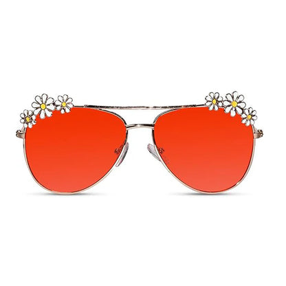 Aviator Pink Floral Sunglasses For Girls