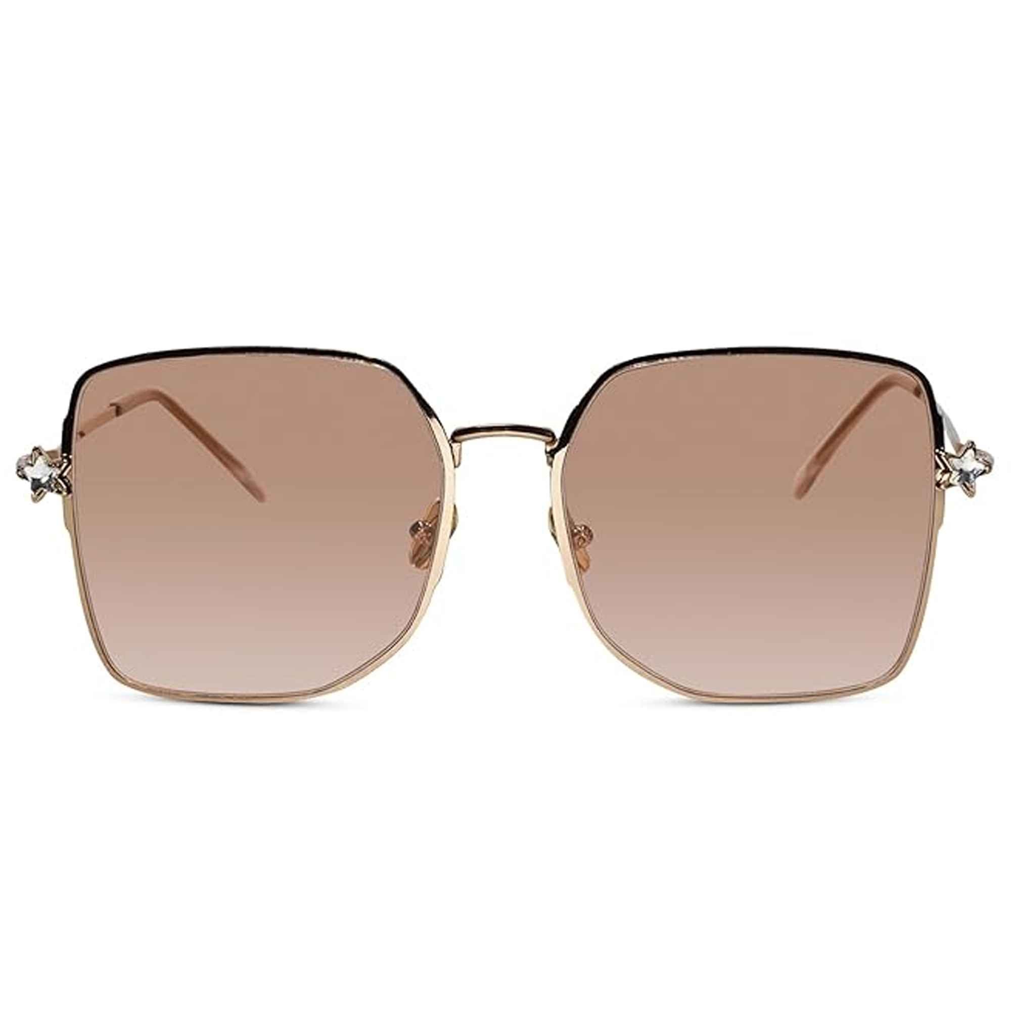 STAR | Metal Sleek Oversize Square Sunglasses For Women ELS7514-ORG