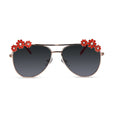 Aviator Floral Sunglasses  For Girls LKSK0003-RED-BLK
