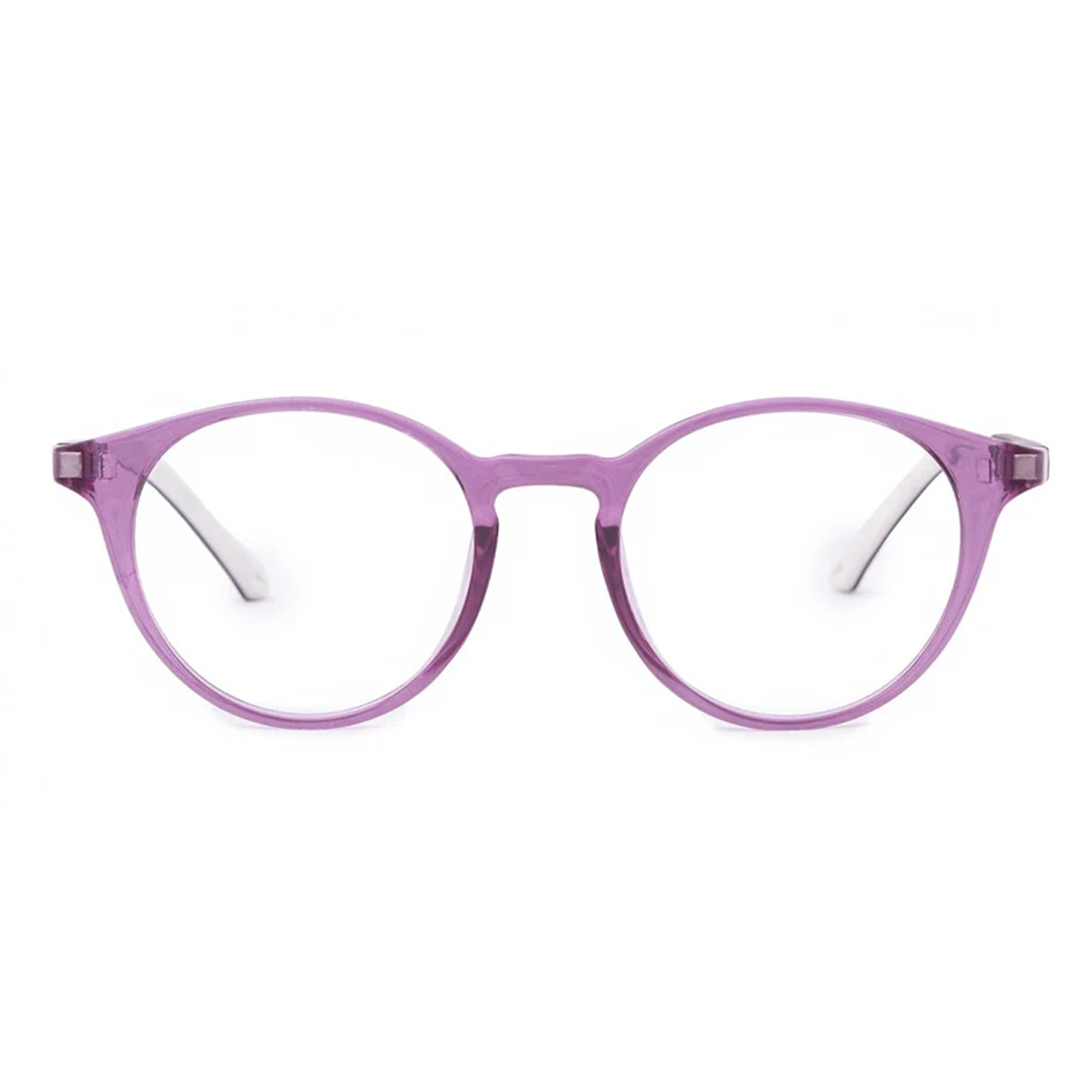 Crystal Purple Full Rim Round Clip On Eyeglasses ( 8-12 Yrs )