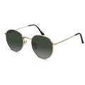 Vintage Polarised  Golden Round Sunglasses
