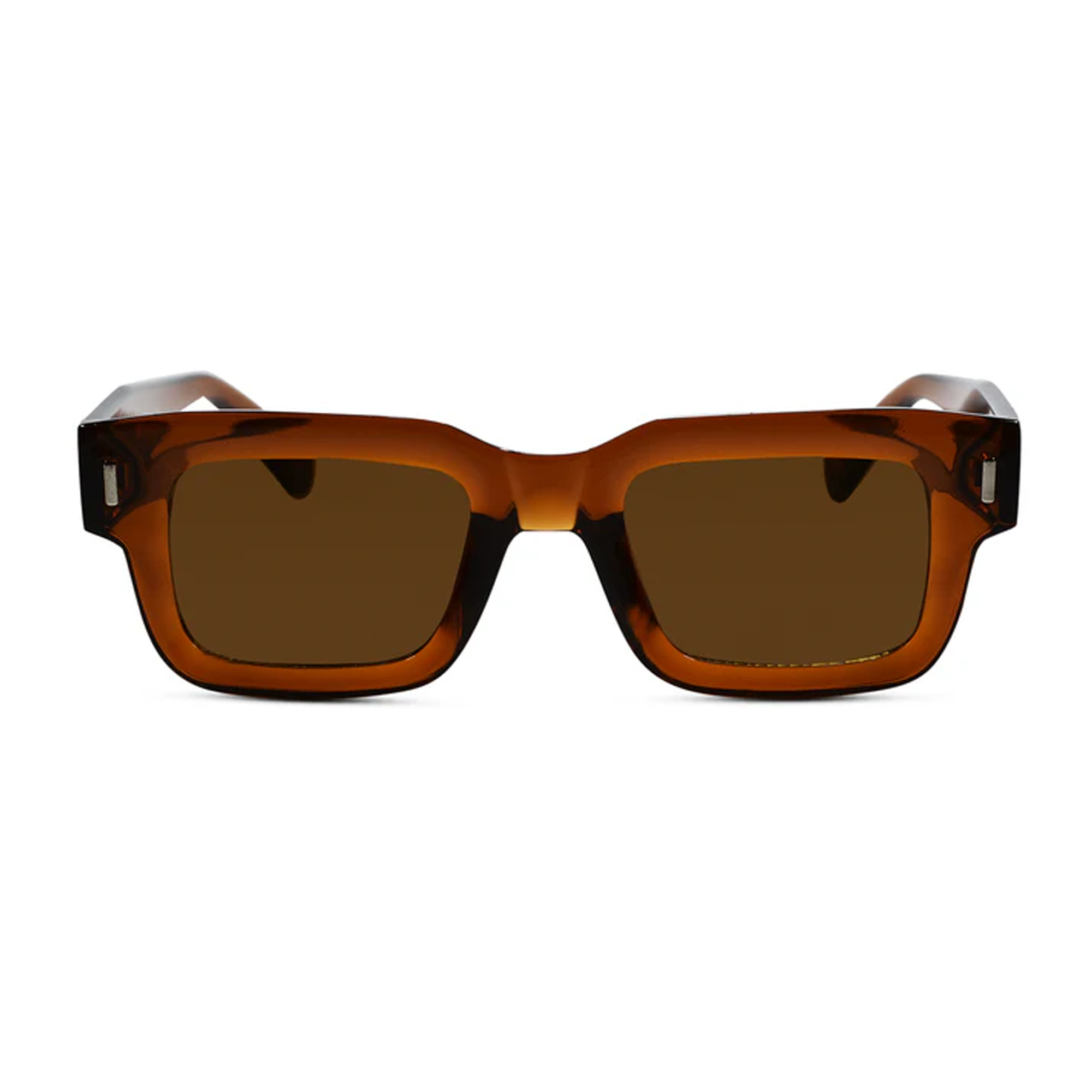 Bold Brown Rectangular Sunglasses For Men & Women