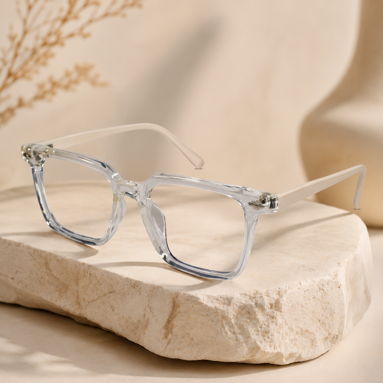 Transparent Square Eyeglasses For Men & Women ELE27015-TRANS