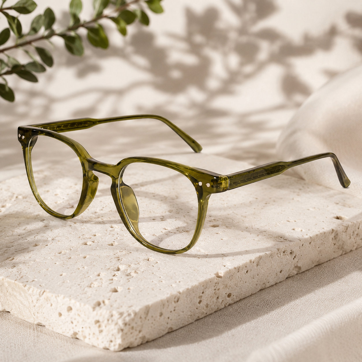 Changing Transparent Green Eyeglasses For Women LKS52607-GRN