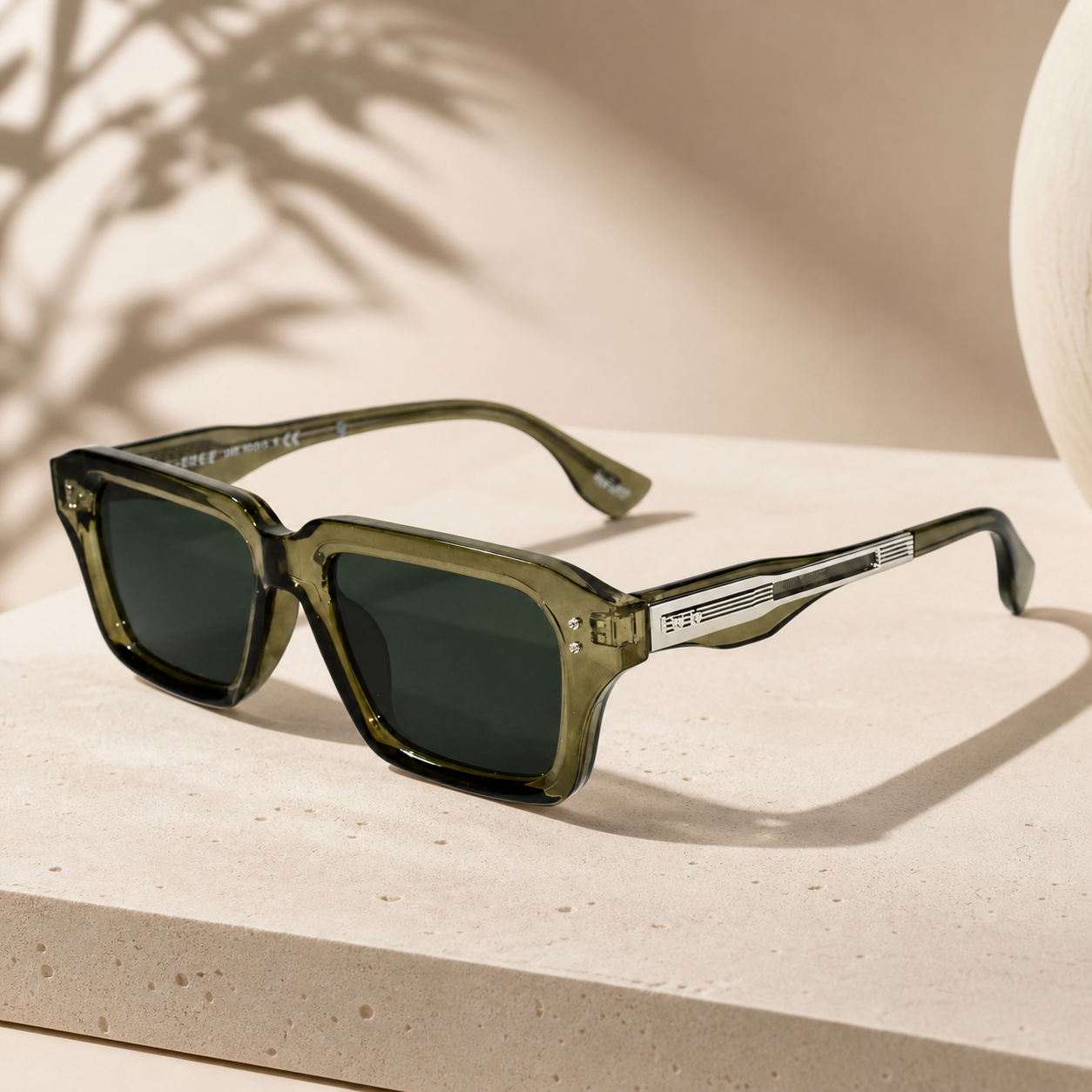 Black Square Sunglasses for Men & Women ELS2026S015-GRN