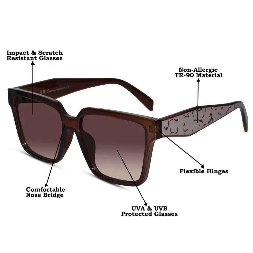 Bold Rectangular Sunglasses for Women