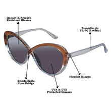 Oversize Dual Tone Cateye Sunglasses For Women
