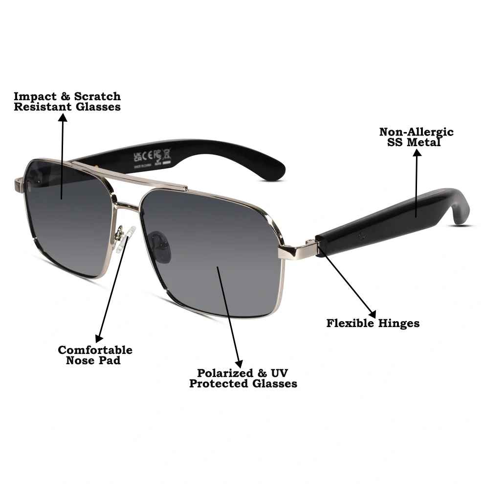 Smartglasses Marshall  Sunglasses For Men ELSSGT31-BLK-SILVER